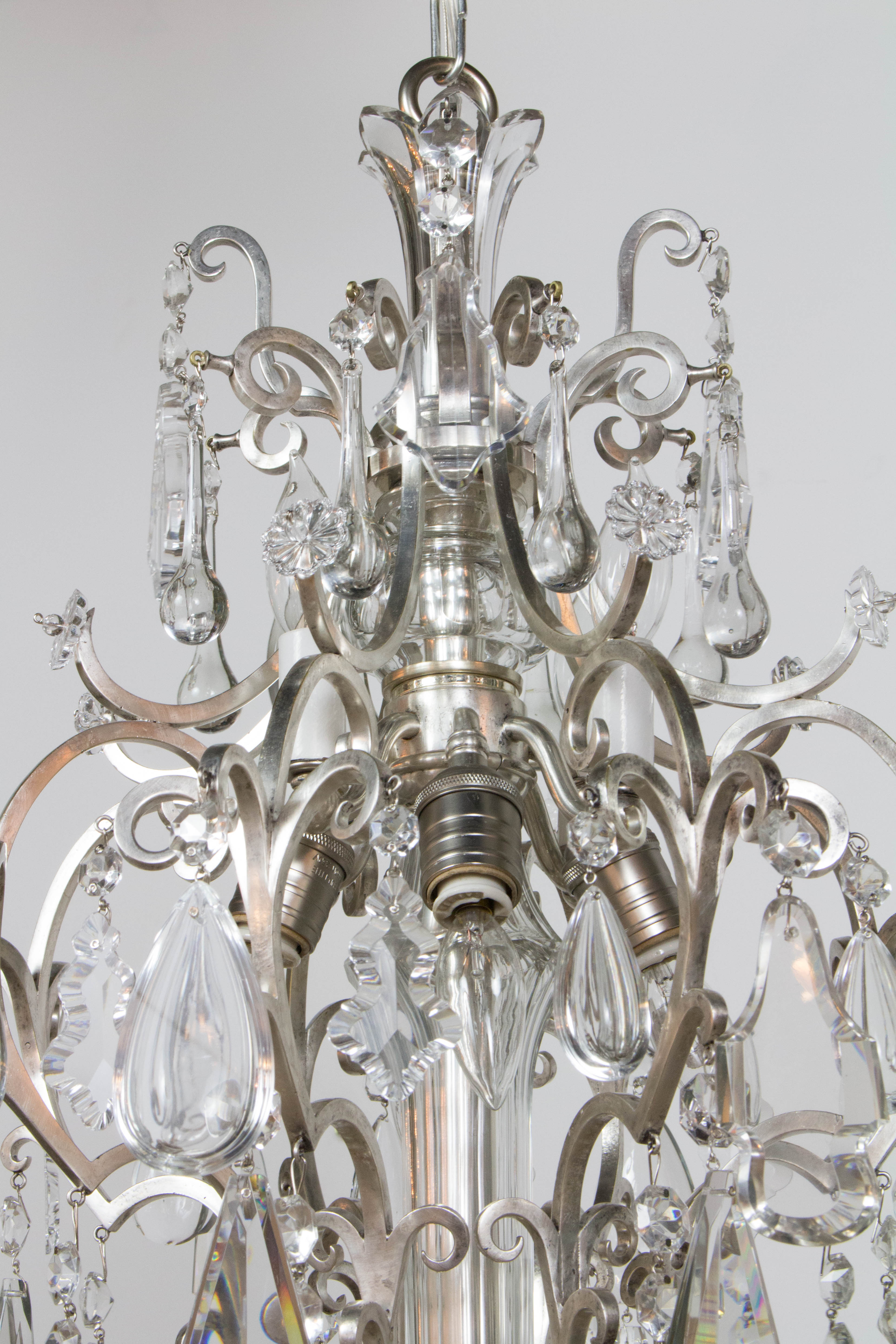 Silver and Crystal Chandelier - Appleton Antique Lighting