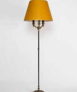 Restored Vintage Black and Gold Three Light Floor Lamp