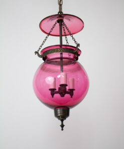 Val St. Lambert Cranberry Glass Bell Jar