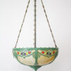 Early 20th Century Hand Painted Panel Glass Bowl Fixture