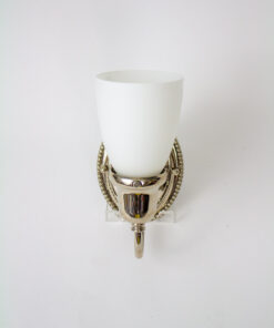 Chrome Sconces with Glass Shades - a Pair