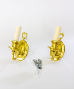 Pair of Single Arm Brass Wall Sconces