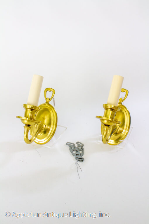 Pair of Single Arm Brass Wall Sconces