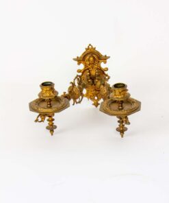 S374 19th Century Swing Arm Candle Sconces - a Pair