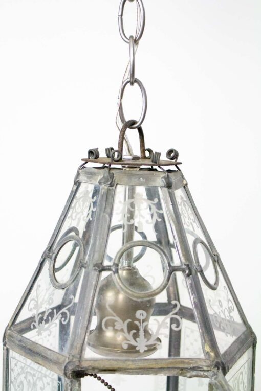 L154 Early 20th Century E.F. Caldwell Leaded Glass Lantern