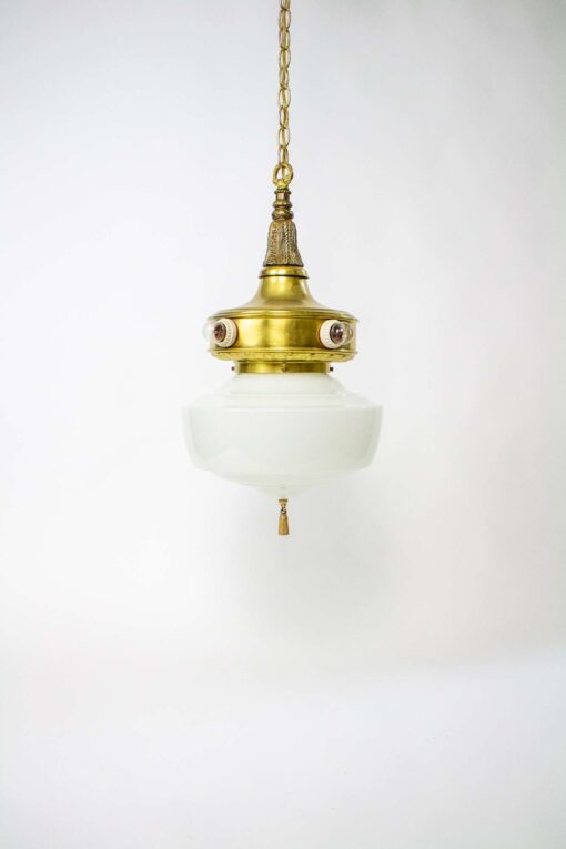 P108 Early Electric Milk Glass Pendant