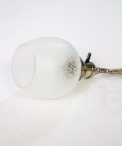 S376 Early 20th Century Nickel Sconce with Glass