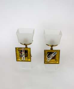 S237 Late 19th Century Mission Style Gas and Electric Sconces, a Pair