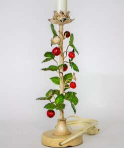 T308 Mid 20th Century Tole Strawberry Table Lamp