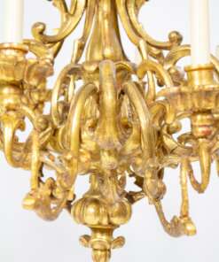 C431 19th Century Rococo French Gilt Wood Chandeliers - a Pair