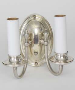 S389 Early 20th Century Silver Plate Sconces - a Pair