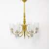 C434 19th Century Gas and Electric Brass and Crystal Chandelier