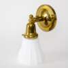 S341 Brass Sconce With White Sheffield Glass Shade